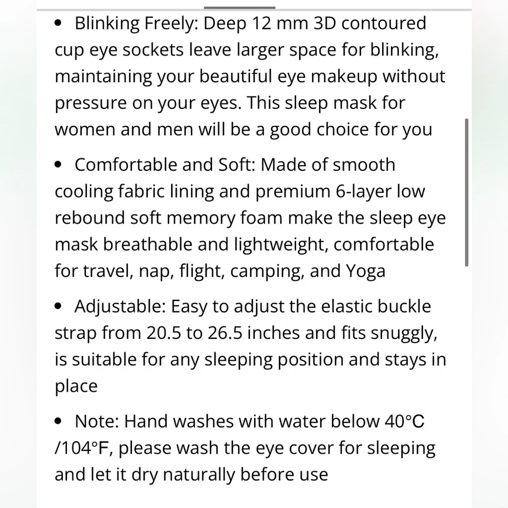 Light-Blocking SLEEP MASK-Adult One Size